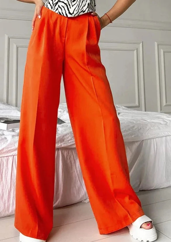ORANGE SOLID STRAIGHT PANT