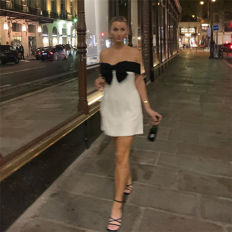 BOWKNOT SHOULDER DRESS