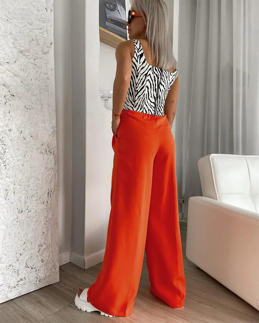 ORANGE SOLID STRAIGHT PANT