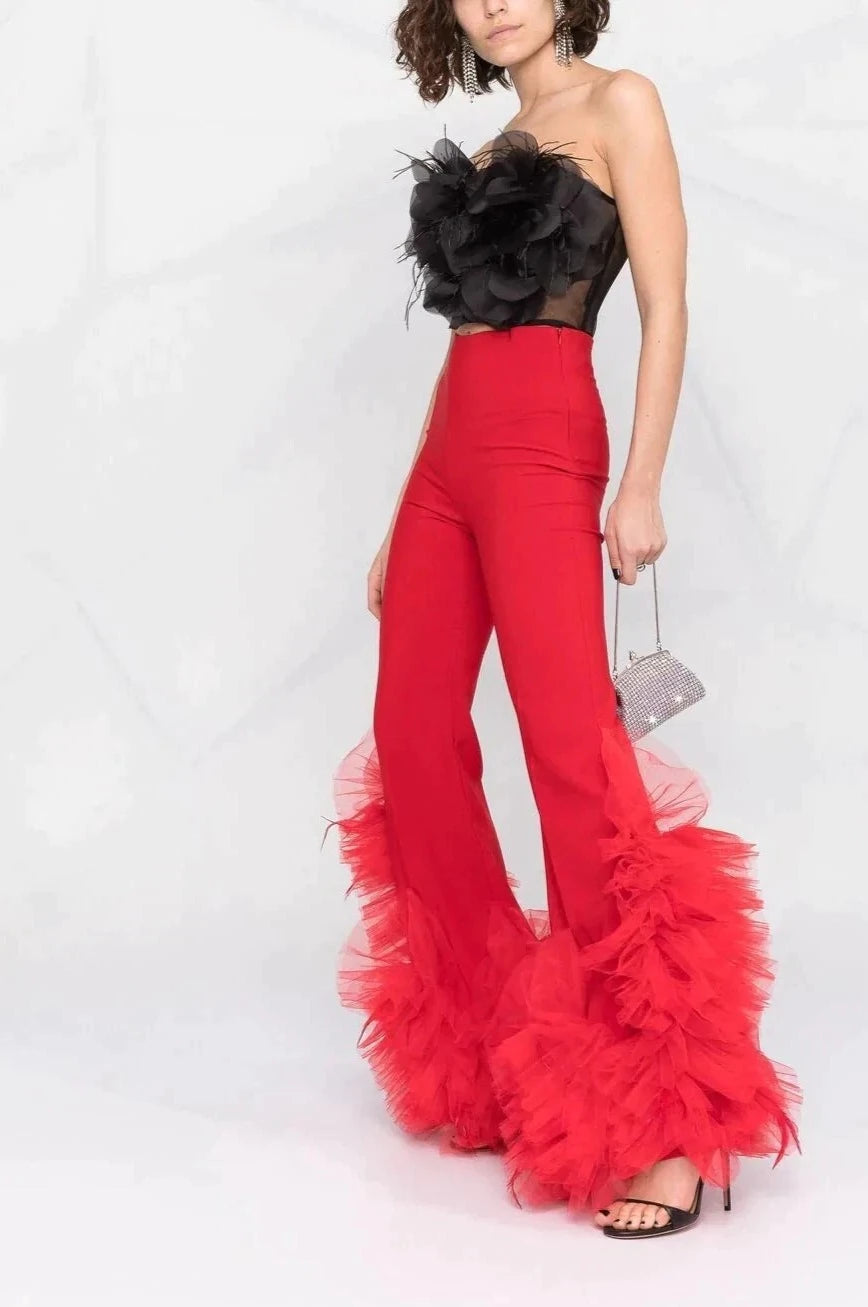 BLACK TULLE PANTS