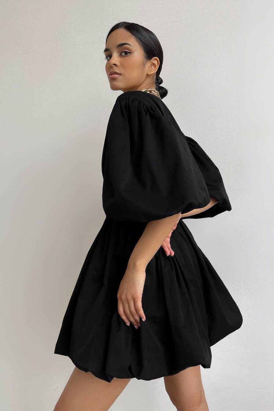PUFF SLEEVE BUD DRESS