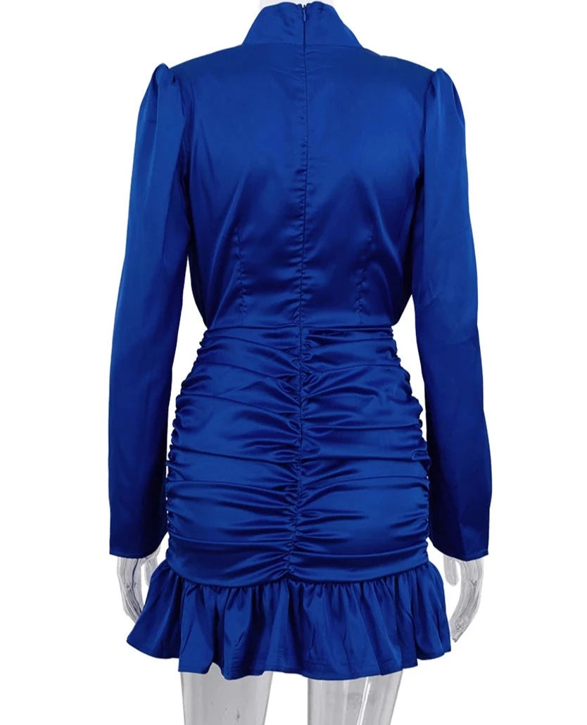 BLUE SATIN SUMMER DRESS