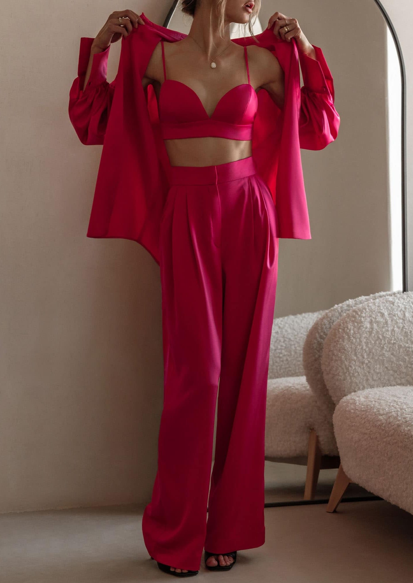 3 PIECE SATIN DRESS