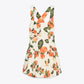 TANGERINE ORANGE PRINT BUBBLE DRFESS