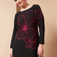 FLOWER EMBROIDERED A-LINE DRESS