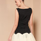 BLACK & IVORY EMBELLISHED TULLE DRESS