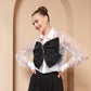 STATEMENT SHEER ORGANZA SHIRT WITH BOW
