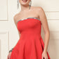 SCARLET STARLIGHT STRAPLESS MINI DRESS