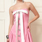 BLUSH ELEGANCE STRAPLESS MINI DRESS