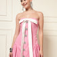 BLUSH ELEGANCE STRAPLESS MINI DRESS