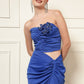 DRAPED SKIRT WITH EMBELLISHED TOP SET
