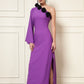ONE SHOULDER MAXI ROSE DRESS