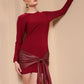 RED TIE KNOT ROUND NECK DRESS