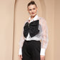 STATEMENT SHEER ORGANZA SHIRT WITH BOW