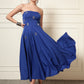 CRYSTAL EMBROIDERED FLARE MIDI DRESS
