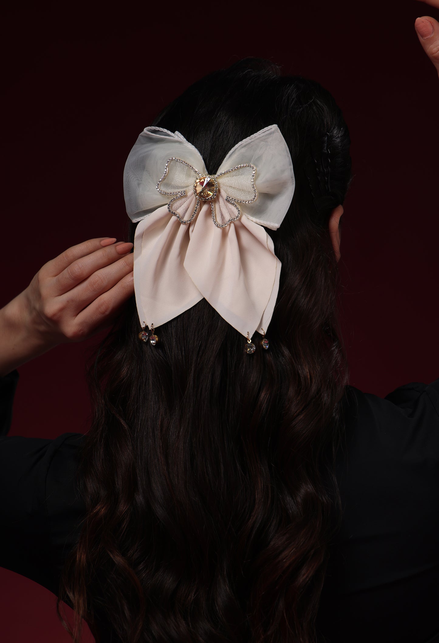 VELOUR JEWEL BOW TRIO