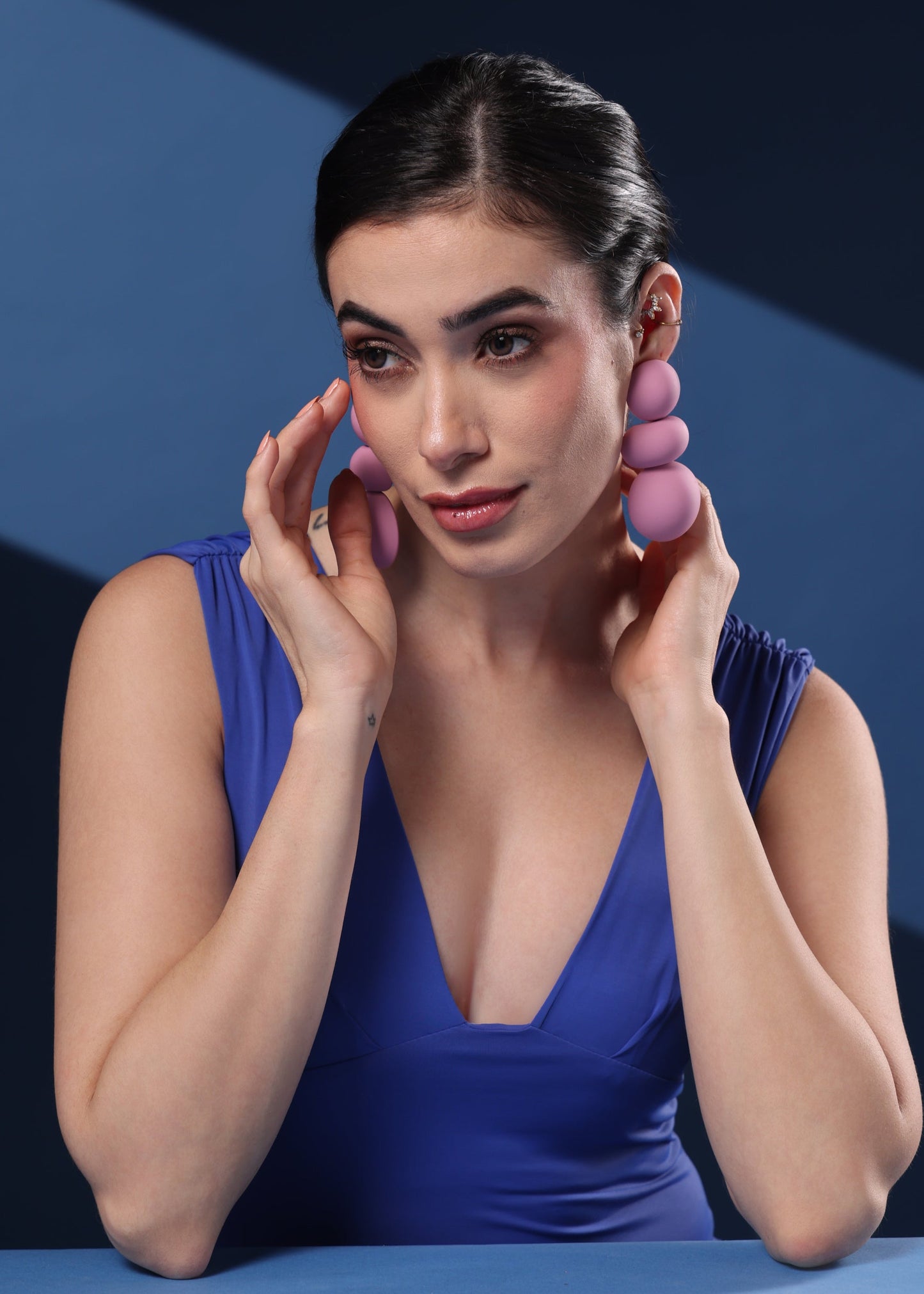 PINK LADYBUG STATEMENT EARRINGS