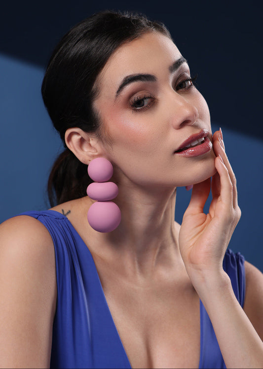 PINK LADYBUG STATEMENT EARRINGS