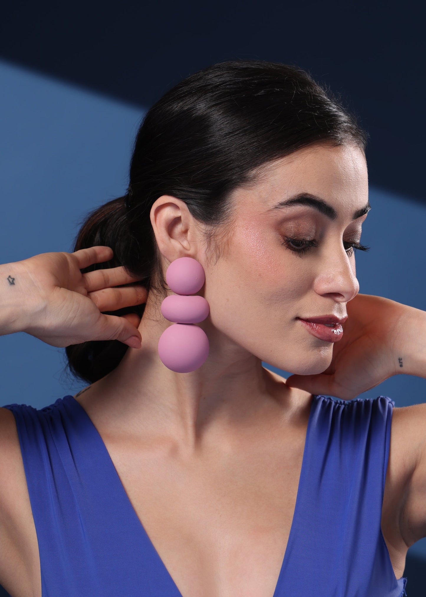 PINK LADYBUG STATEMENT EARRINGS