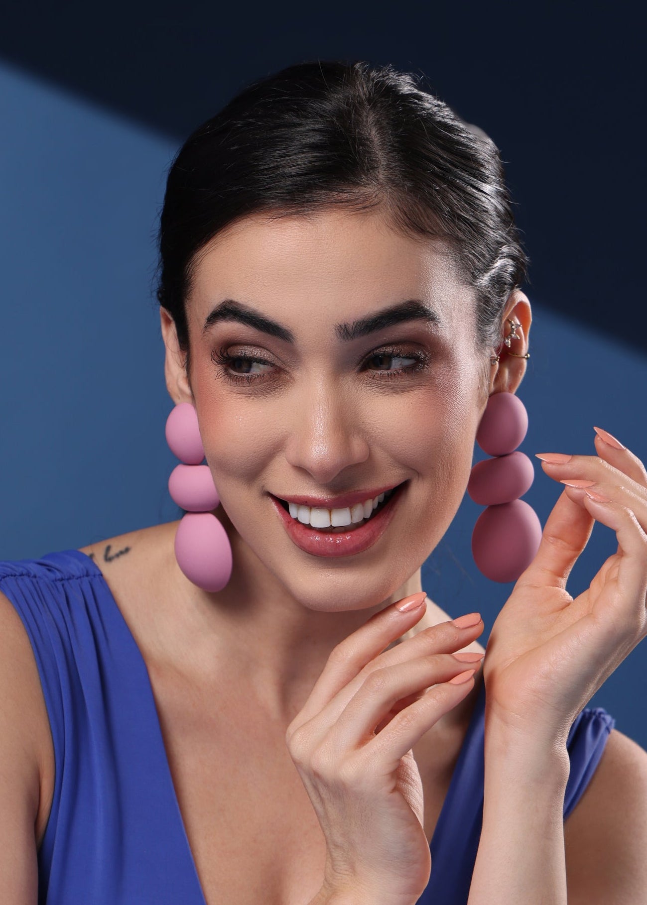 PINK LADYBUG STATEMENT EARRINGS