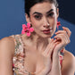 PINK PANSY PETAL EARRINGS