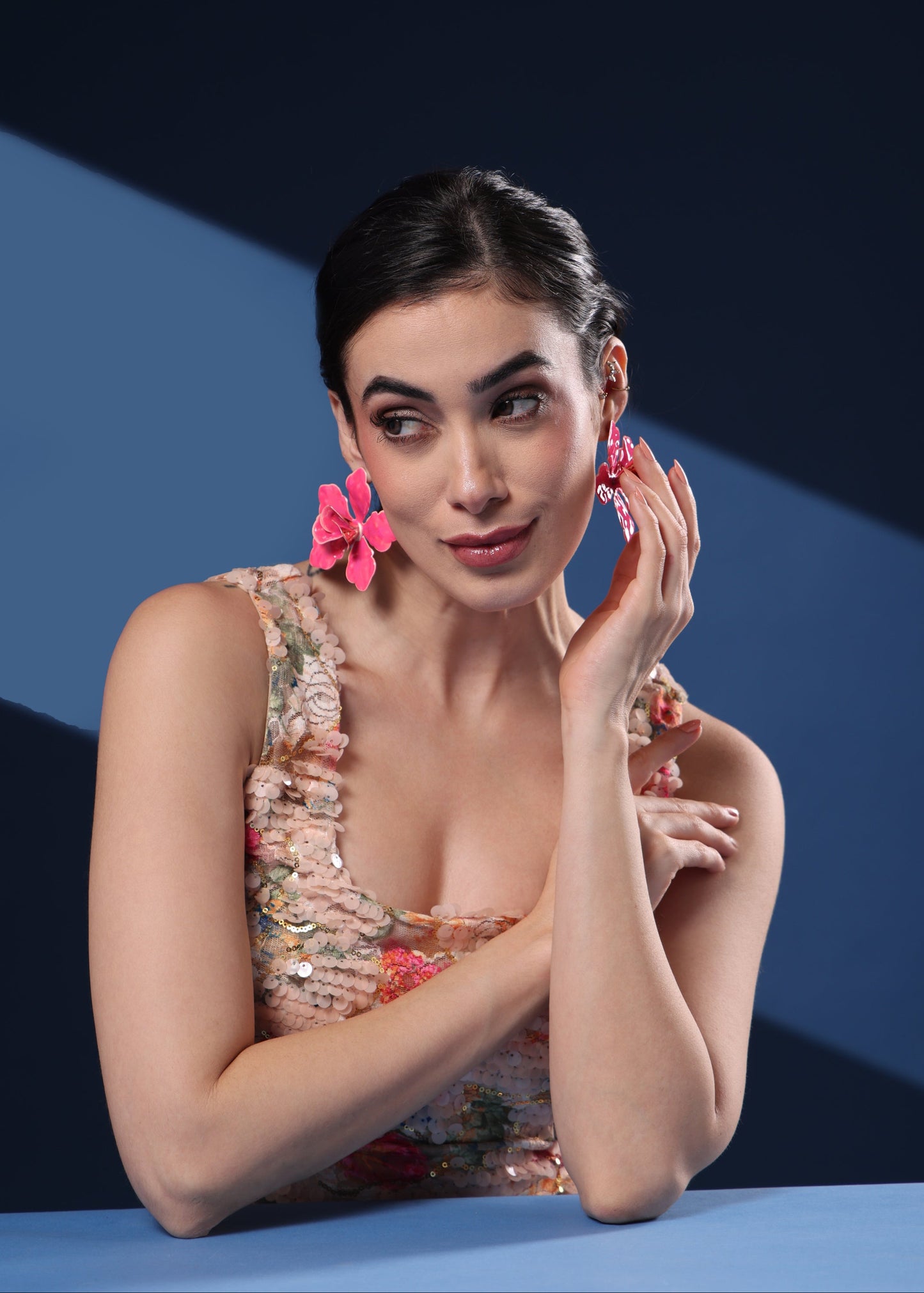 PINK PANSY PETAL EARRINGS