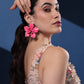 PINK PANSY PETAL EARRINGS