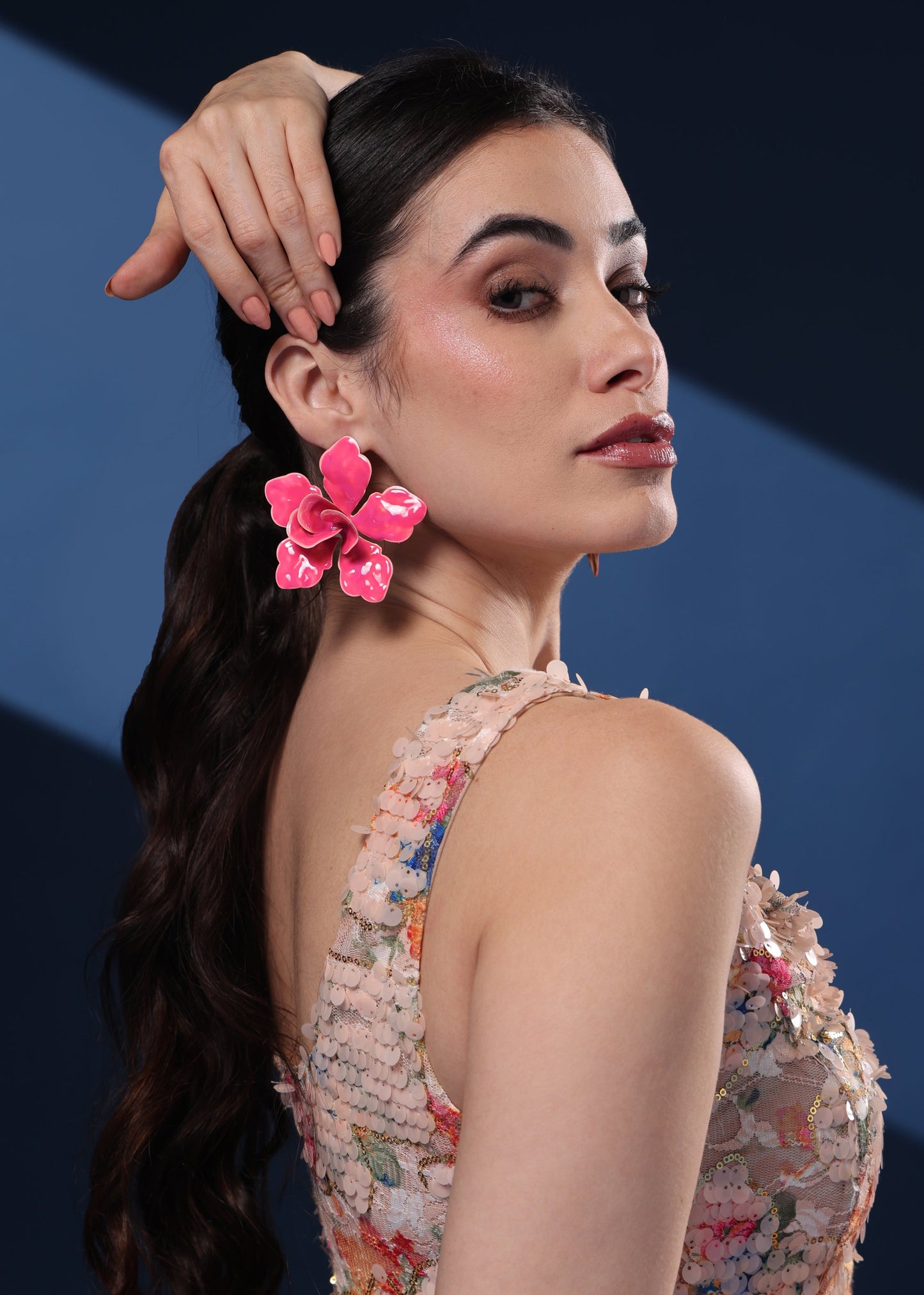PINK PANSY PETAL EARRINGS