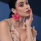 PINK PANSY PETAL EARRINGS