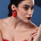 RED DOCONA PEACH HEART EARRINGS
