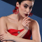 CHUNKY RED PETAL EARRINGS