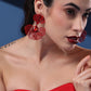 CHUNKY RED PETAL EARRINGS