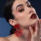 CHUNKY RED PETAL EARRINGS