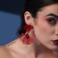 CHUNKY RED PETAL EARRINGS