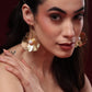 FLORAL PETAL GOLDEN STATEMENT EARRINGS