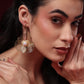 FLORAL PETAL GOLDEN STATEMENT EARRINGS