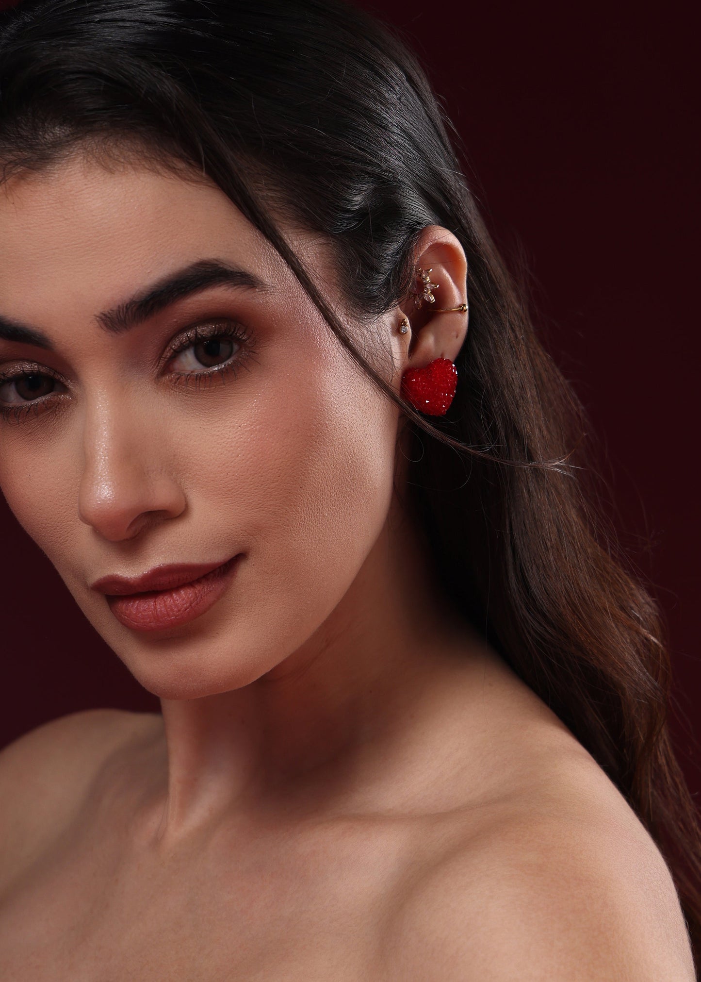 HEART CRYSTAL DIAMOND STUD