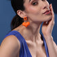 ORANGE HEART EARRINGS