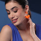 ORANGE HEART EARRINGS