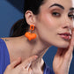 ORANGE HEART EARRINGS
