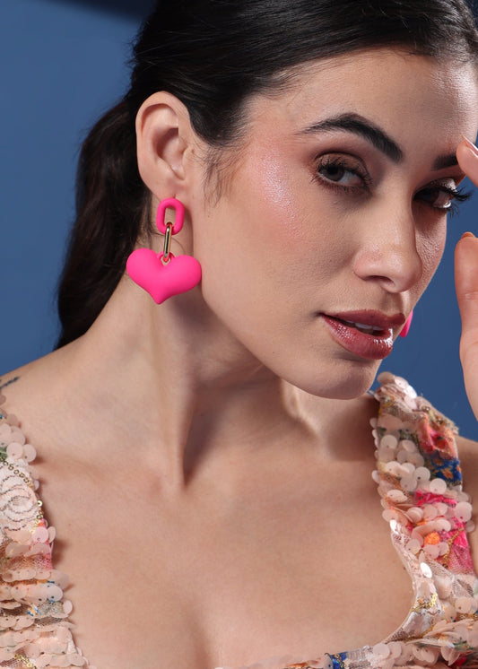 PINK HEART EARRINGS