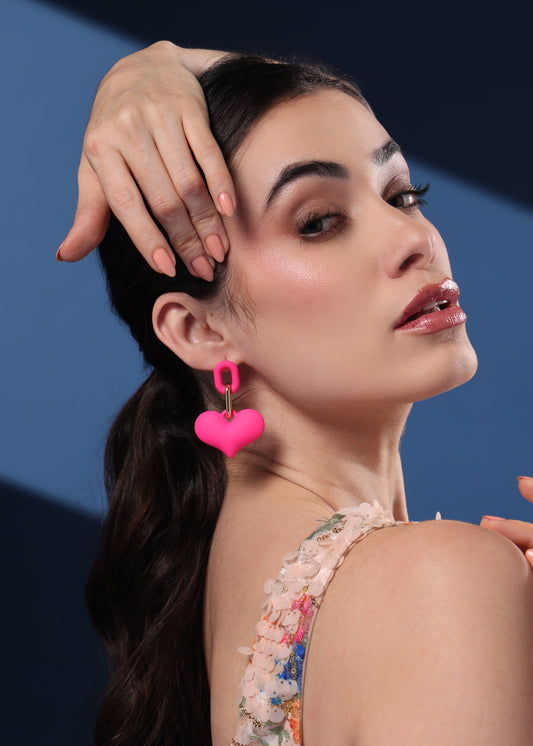 PINK HEART EARRINGS