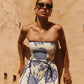 TROPICAL BLOOM STRAPLESS MINI DRESS