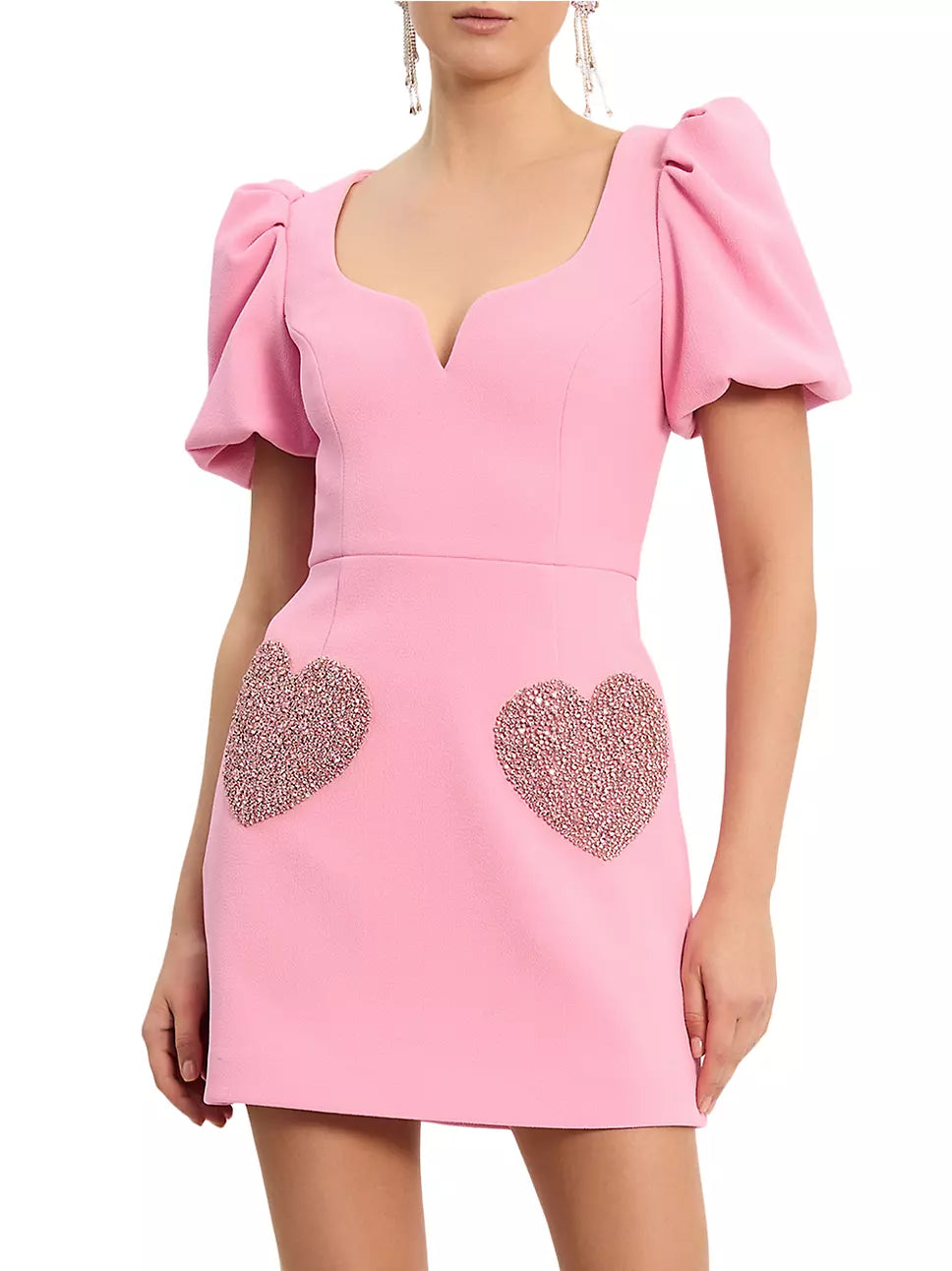 HEART EMBELLISHED MINI DRESS