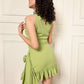 RIBBED ROSE PLEATED DRESS