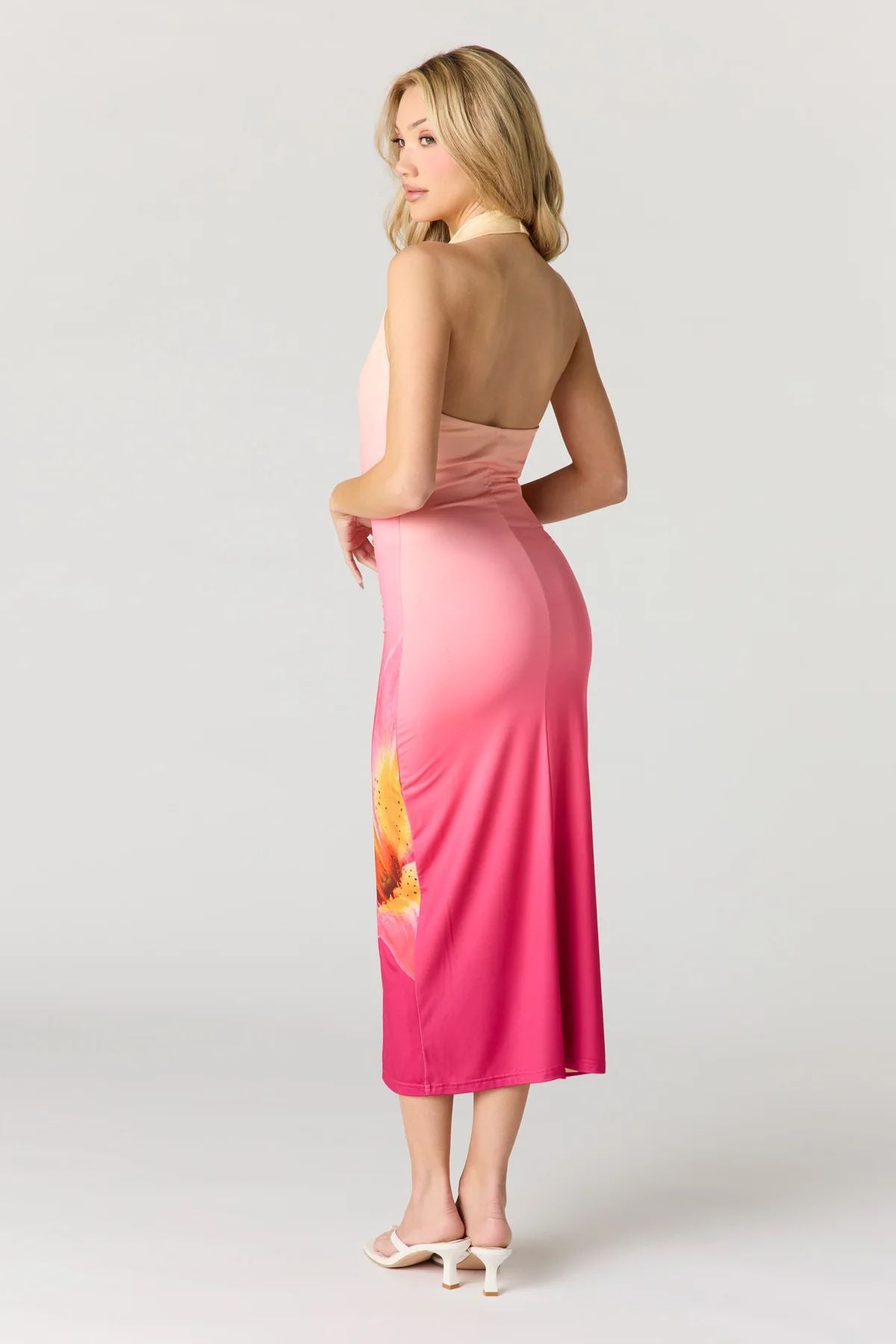 BLOSSOM HALTER MIDI DRESS