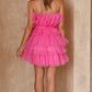 HOT PINK ORGANZA MINI DRESS