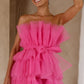 HOT PINK ORGANZA MINI DRESS