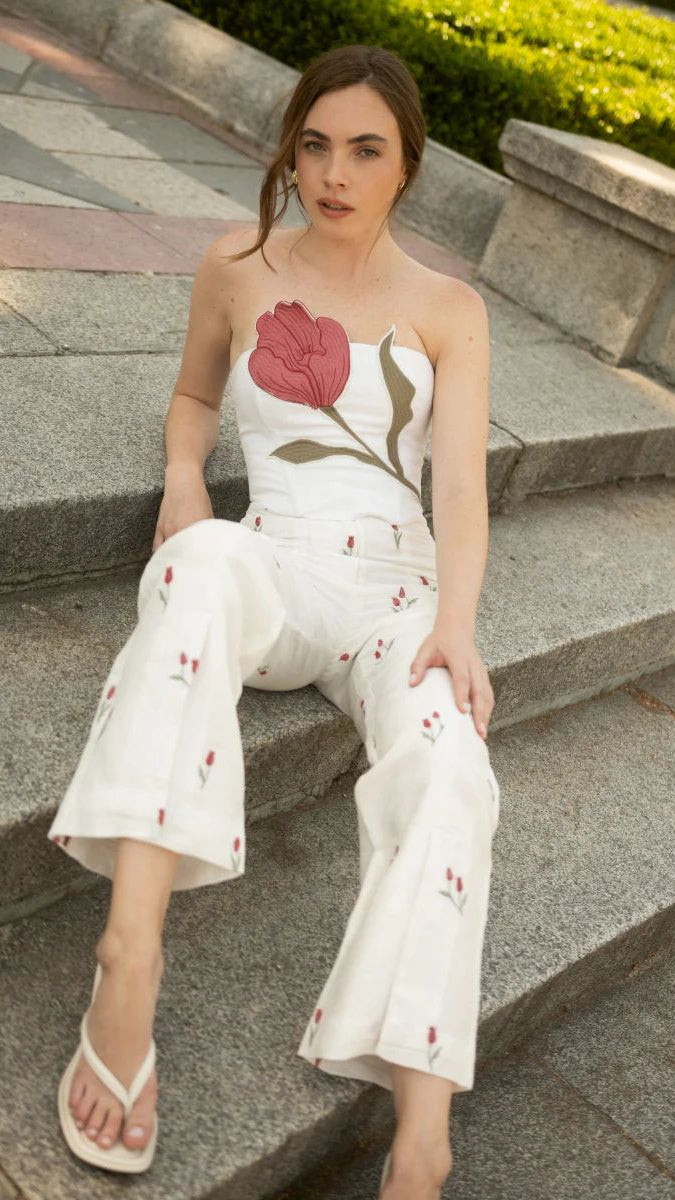 ROSETTE BLOOM EMBROIDERED COORD SET