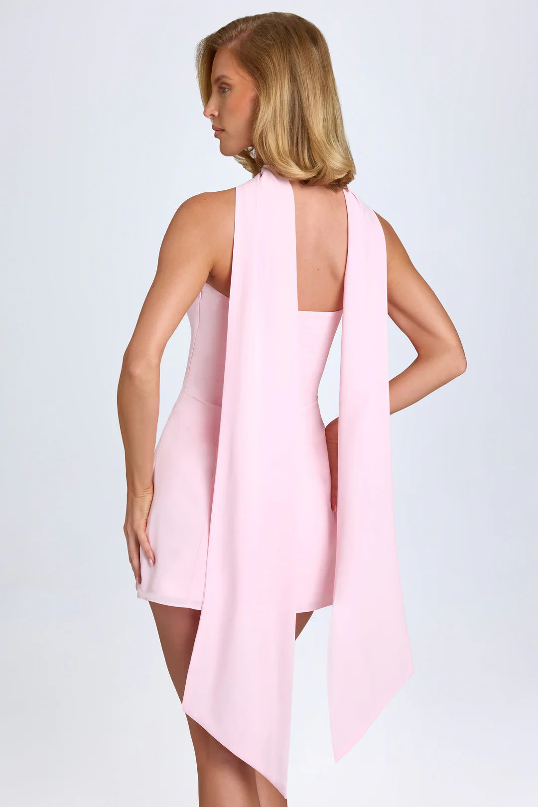 PINK SCRAF DETAIL DRESS